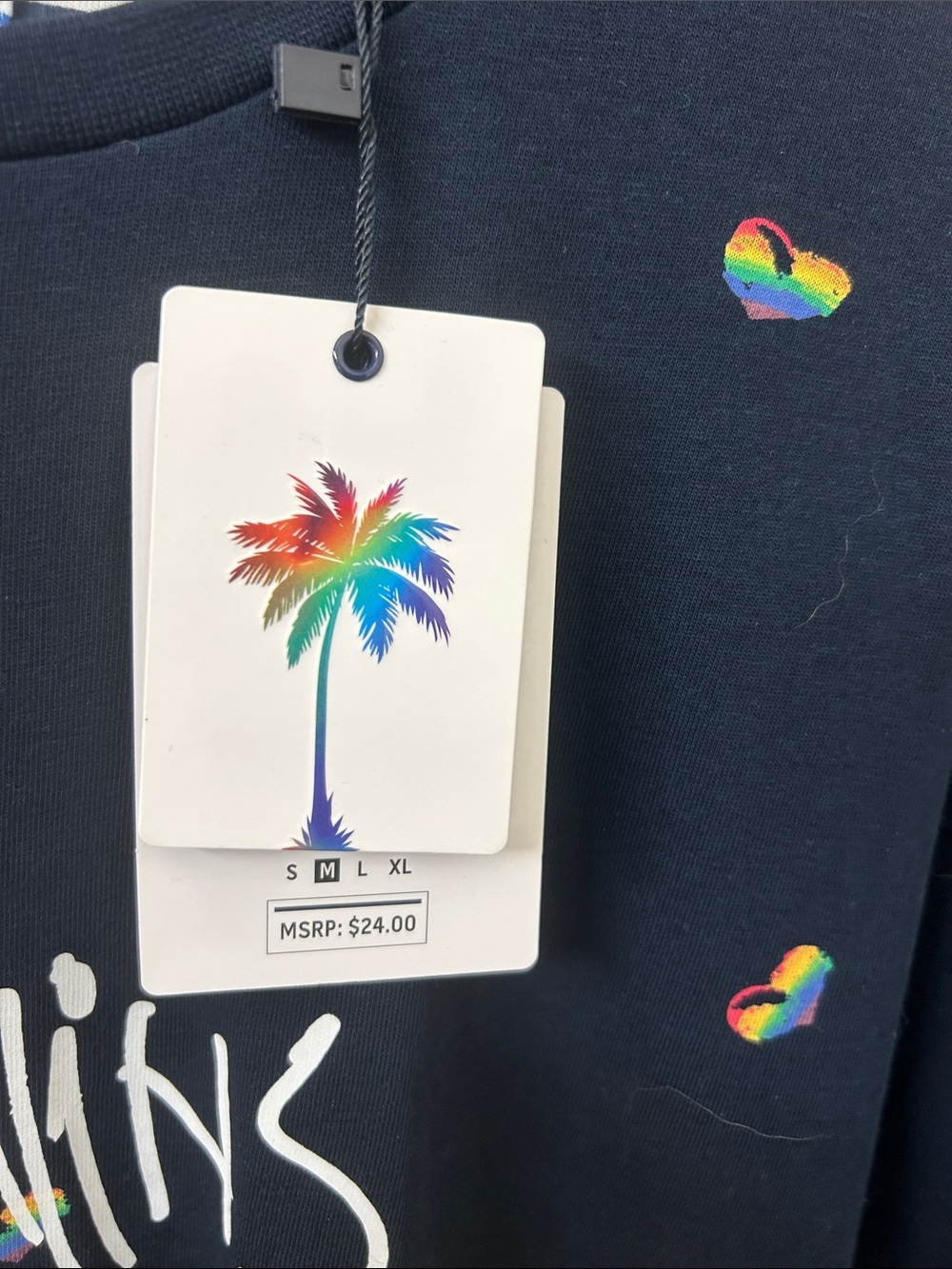Denim & Flower Navy 'Love Wins' Rainbow Heart Short-Sleeve Tee - Picture 5 of 9